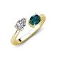 4 - Afra 1.90 ctw White Sapphire Pear Shape (7x5 mm) & London Blue Topaz Oval Shape (7x5 mm) Toi Et Moi Engagement Ring 