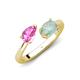 4 - Afra 1.40 ctw Pink Sapphire Pear Shape (7x5 mm) & Opal Oval Shape (7x5 mm) Toi Et Moi Engagement Ring 