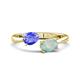 1 - Afra 1.25 ctw Tanzanite Pear Shape (7x5 mm) & Opal Oval Shape (7x5 mm) Toi Et Moi Engagement Ring 