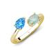4 - Afra 1.35 ctw Blue Topaz Pear Shape (7x5 mm) & Opal Oval Shape (7x5 mm) Toi Et Moi Engagement Ring 