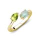 4 - Afra 1.30 ctw Peridot Pear Shape (7x5 mm) & Opal Oval Shape (7x5 mm) Toi Et Moi Engagement Ring 