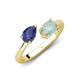 4 - Afra 1.10 ctw Iolite Pear Shape (7x5 mm) & Opal Oval Shape (7x5 mm) Toi Et Moi Engagement Ring 