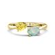 1 - Afra 1.40 ctw Yellow Sapphire Pear Shape (7x5 mm) & Opal Oval Shape (7x5 mm) Toi Et Moi Engagement Ring 