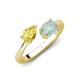 4 - Afra 1.40 ctw Yellow Sapphire Pear Shape (7x5 mm) & Opal Oval Shape (7x5 mm) Toi Et Moi Engagement Ring 