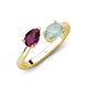 4 - Afra 1.40 ctw Rhodolite Garnet Pear Shape (7x5 mm) & Opal Oval Shape (7x5 mm) Toi Et Moi Engagement Ring 