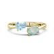 1 - Afra 1.10 ctw Aquamarine Pear Shape (7x5 mm) & Opal Oval Shape (7x5 mm) Toi Et Moi Engagement Ring 