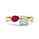 1 - Afra 1.45 ctw Ruby Pear Shape (7x5 mm) & Opal Oval Shape (7x5 mm) Toi Et Moi Engagement Ring 