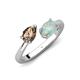 4 - Afra 1.15 ctw Smoky Quartz Pear Shape (7x5 mm) & Opal Oval Shape (7x5 mm) Toi Et Moi Engagement Ring 