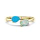 1 - Afra 1.40 ctw Blue Sapphire Pear Shape (7x5 mm) & Opal Oval Shape (7x5 mm) Toi Et Moi Engagement Ring 