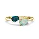 1 - Afra 1.35 ctw London Blue Topaz Pear Shape (7x5 mm) & Opal Oval Shape (7x5 mm) Toi Et Moi Engagement Ring 