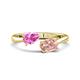 1 - Afra 1.65 ctw Pink Sapphire Pear Shape (7x5 mm) & Morganite Oval Shape (7x5 mm) Toi Et Moi Engagement Ring 