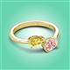 3 - Afra 1.65 ctw Yellow Sapphire Pear Shape (7x5 mm) & Morganite Oval Shape (7x5 mm) Toi Et Moi Engagement Ring 