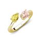 4 - Afra 1.65 ctw Yellow Sapphire Pear Shape (7x5 mm) & Morganite Oval Shape (7x5 mm) Toi Et Moi Engagement Ring 