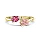 1 - Afra 1.45 ctw Pink Tourmaline Pear Shape (7x5 mm) & Morganite Oval Shape (7x5 mm) Toi Et Moi Engagement Ring 