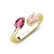 4 - Afra 1.45 ctw Pink Tourmaline Pear Shape (7x5 mm) & Morganite Oval Shape (7x5 mm) Toi Et Moi Engagement Ring 