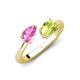 4 - Afra 1.80 ctw Pink Sapphire Pear Shape (7x5 mm) & Peridot Oval Shape (7x5 mm) Toi Et Moi Engagement Ring 