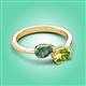 3 - Afra 1.76 ctw Lab Created Alexandrite Pear Shape (7x5 mm) & Peridot Oval Shape (7x5 mm) Toi Et Moi Engagement Ring 