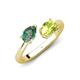 4 - Afra 1.76 ctw Lab Created Alexandrite Pear Shape (7x5 mm) & Peridot Oval Shape (7x5 mm) Toi Et Moi Engagement Ring 