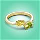 3 - Afra 1.80 ctw Yellow Sapphire Pear Shape (7x5 mm) & Peridot Oval Shape (7x5 mm) Toi Et Moi Engagement Ring 