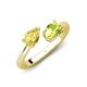 4 - Afra 1.80 ctw Yellow Sapphire Pear Shape (7x5 mm) & Peridot Oval Shape (7x5 mm) Toi Et Moi Engagement Ring 