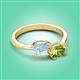 3 - Afra 1.50 ctw Aquamarine Pear Shape (7x5 mm) & Peridot Oval Shape (7x5 mm) Toi Et Moi Engagement Ring 