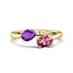 1 - Afra 1.50 ctw Amethyst Pear Shape (7x5 mm) & Pink Tourmaline Oval Shape (7x5 mm) Toi Et Moi Engagement Ring 