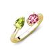 4 - Afra 1.65 ctw Peridot Pear Shape (7x5 mm) & Pink Tourmaline Oval Shape (7x5 mm) Toi Et Moi Engagement Ring 