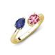 4 - Afra 1.45 ctw Iolite Pear Shape (7x5 mm) & Pink Tourmaline Oval Shape (7x5 mm) Toi Et Moi Engagement Ring 