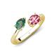 4 - Afra 1.71 ctw Lab Created Alexandrite Pear Shape (7x5 mm) & Pink Tourmaline Oval Shape (7x5 mm) Toi Et Moi Engagement Ring 