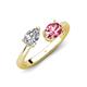 4 - Afra 1.70 ctw Moissanite Pear Shape (7x5 mm) & Pink Tourmaline Oval Shape (7x5 mm) Toi Et Moi Engagement Ring 