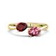 1 - Afra 1.75 ctw Red Garnet Pear Shape (7x5 mm) & Pink Tourmaline Oval Shape (7x5 mm) Toi Et Moi Engagement Ring 