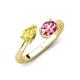 4 - Afra 1.75 ctw Yellow Sapphire Pear Shape (7x5 mm) & Pink Tourmaline Oval Shape (7x5 mm) Toi Et Moi Engagement Ring 