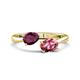1 - Afra 1.75 ctw Rhodolite Garnet Pear Shape (7x5 mm) & Pink Tourmaline Oval Shape (7x5 mm) Toi Et Moi Engagement Ring 
