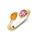 4 - Afra 1.50 ctw Citrine Pear Shape (7x5 mm) & Pink Tourmaline Oval Shape (7x5 mm) Toi Et Moi Engagement Ring 