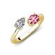 4 - Afra 1.75 ctw White Sapphire Pear Shape (7x5 mm) & Pink Tourmaline Oval Shape (7x5 mm) Toi Et Moi Engagement Ring 
