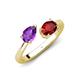 4 - Afra 1.60 ctw Amethyst Pear Shape (7x5 mm) & Red Garnet Oval Shape (7x5 mm) Toi Et Moi Engagement Ring 
