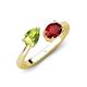 4 - Afra 1.75 ctw Peridot Pear Shape (7x5 mm) & Red Garnet Oval Shape (7x5 mm) Toi Et Moi Engagement Ring 