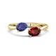1 - Afra 1.55 ctw Iolite Pear Shape (7x5 mm) & Red Garnet Oval Shape (7x5 mm) Toi Et Moi Engagement Ring 