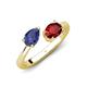 4 - Afra 1.55 ctw Iolite Pear Shape (7x5 mm) & Red Garnet Oval Shape (7x5 mm) Toi Et Moi Engagement Ring 