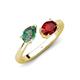 4 - Afra 1.81 ctw Lab Created Alexandrite Pear Shape (7x5 mm) & Red Garnet Oval Shape (7x5 mm) Toi Et Moi Engagement Ring 