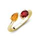 4 - Afra 1.60 ctw Citrine Pear Shape (7x5 mm) & Red Garnet Oval Shape (7x5 mm) Toi Et Moi Engagement Ring 