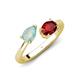 4 - Afra 1.30 ctw Opal Pear Shape (7x5 mm) & Red Garnet Oval Shape (7x5 mm) Toi Et Moi Engagement Ring 