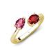 4 - Afra 1.65 ctw Pink Tourmaline Pear Shape (7x5 mm) & Red Garnet Oval Shape (7x5 mm) Toi Et Moi Engagement Ring 