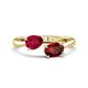 1 - Afra 1.90 ctw Ruby Pear Shape (7x5 mm) & Red Garnet Oval Shape (7x5 mm) Toi Et Moi Engagement Ring 