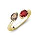 4 - Afra 1.60 ctw Smoky Quartz Pear Shape (7x5 mm) & Red Garnet Oval Shape (7x5 mm) Toi Et Moi Engagement Ring 