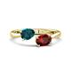 1 - Afra 1.80 ctw London Blue Topaz Pear Shape (7x5 mm) & Red Garnet Oval Shape (7x5 mm) Toi Et Moi Engagement Ring 