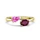 1 - Afra 1.90 ctw Pink Sapphire Pear Shape (7x5 mm) & Rhodolite Garnet Oval Shape (7x5 mm) Toi Et Moi Engagement Ring 