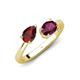 4 - Afra 1.90 ctw Red Garnet Pear Shape (7x5 mm) & Rhodolite Garnet Oval Shape (7x5 mm) Toi Et Moi Engagement Ring 