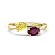1 - Afra 1.90 ctw Yellow Sapphire Pear Shape (7x5 mm) & Rhodolite Garnet Oval Shape (7x5 mm) Toi Et Moi Engagement Ring 
