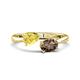 1 - Afra 1.65 ctw Yellow Sapphire Pear Shape (7x5 mm) & Smoky Quartz Oval Shape (7x5 mm) Toi Et Moi Engagement Ring 
